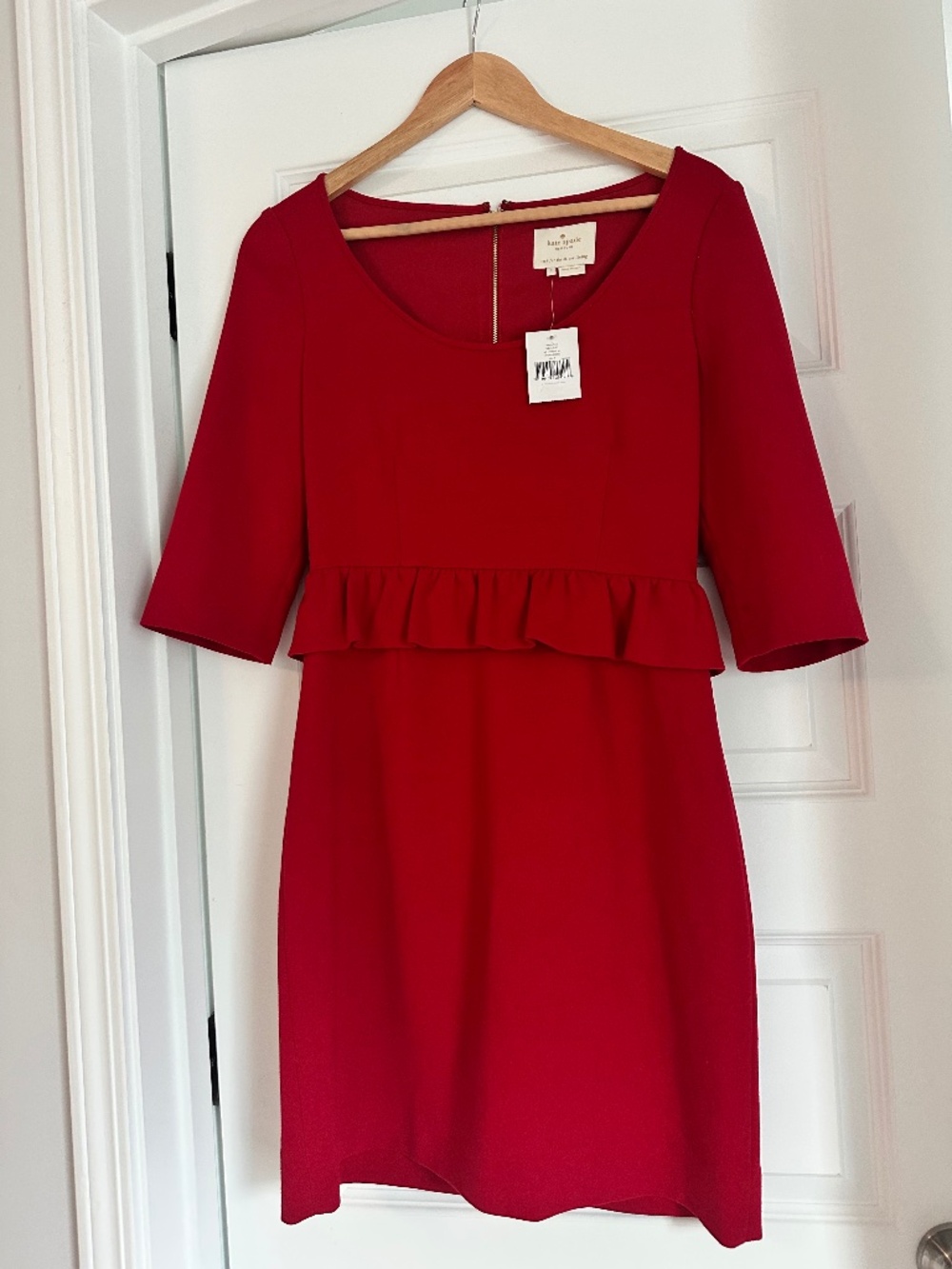 Kate Spade New York Red Ruffle Peplum Waist Dress – NWT